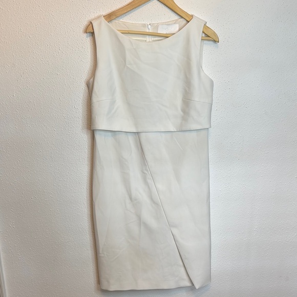 Hugo Boss Elegant White Sleeveless Slit Dress Size US 8P - Picture 1 of 7